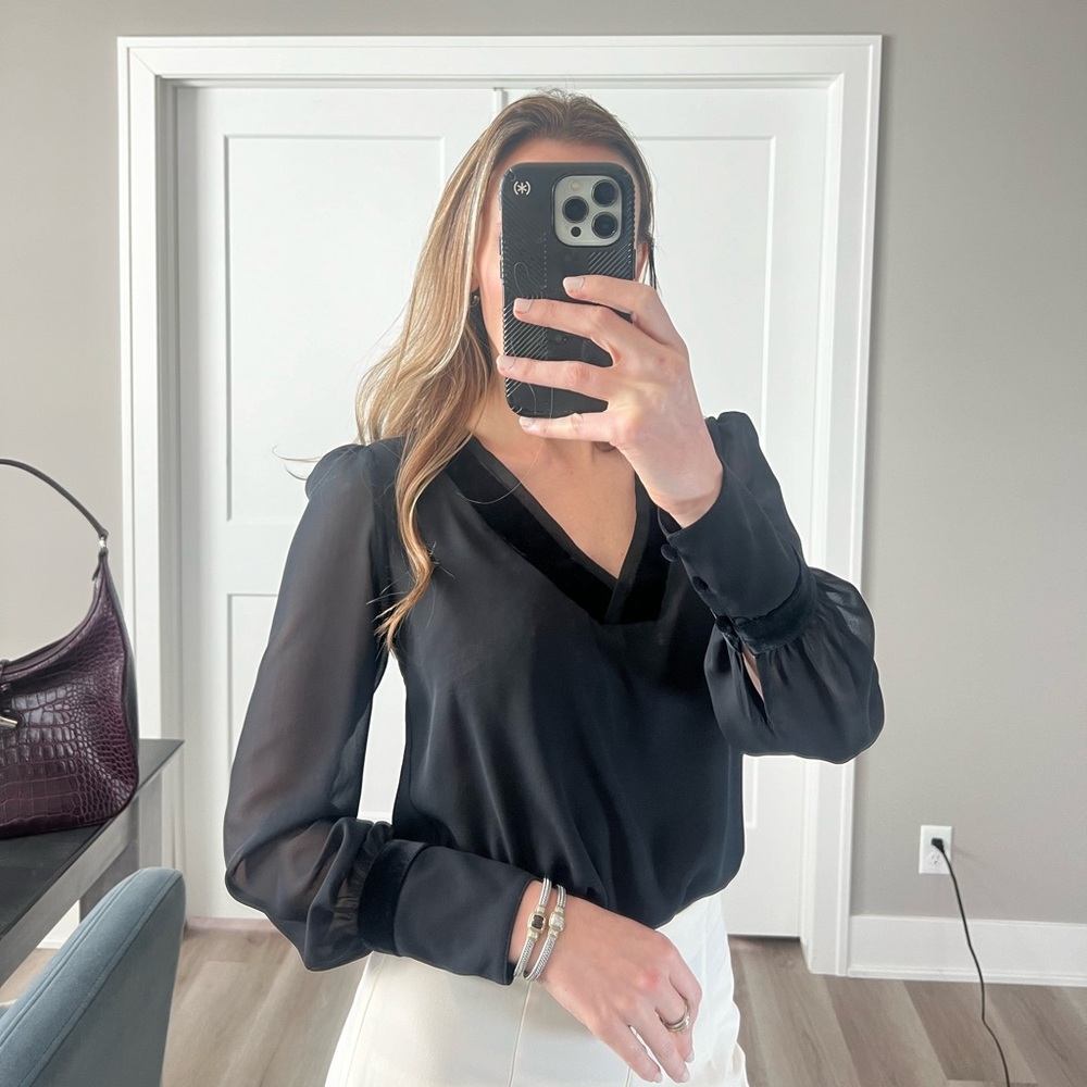 Express Black V-Neck Women's Top
